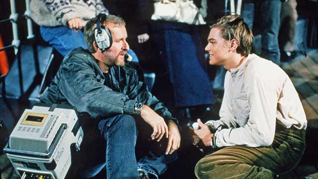 James Cameron con Leonardo DiCaprio