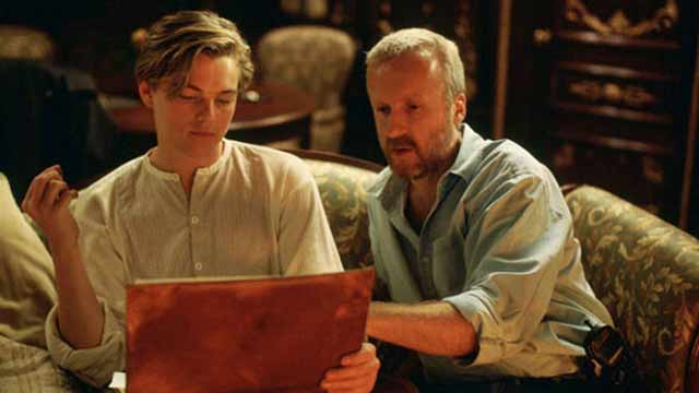 James Cameron con Leonardo DiCaprio