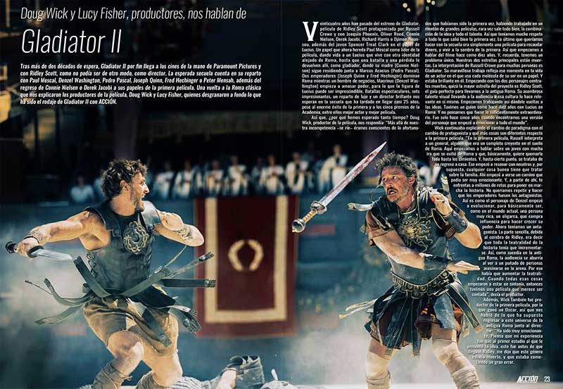 Revista ACCION NOVIEMBRE 2024 número 2411 con pósteres de Gladiator II, Alien (Ripley), Apocalipsis Z El principio del fin, Quo Vadis