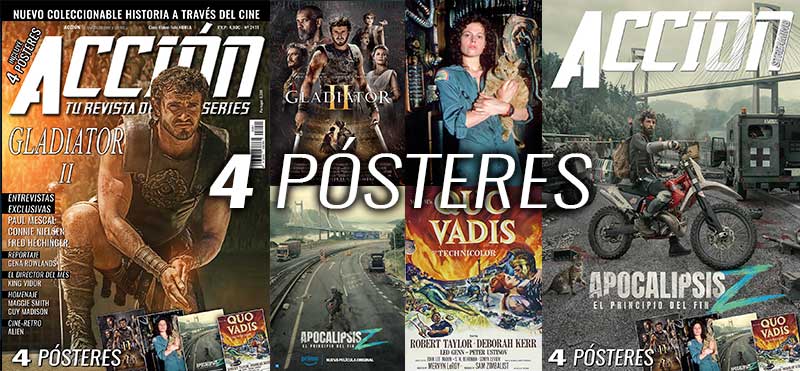 Revista ACCION NOVIEMBRE 2024 número 2411 con pósteres de Gladiator II, Alien (Ripley), Apocalipsis Z El principio del fin, Quo Vadis