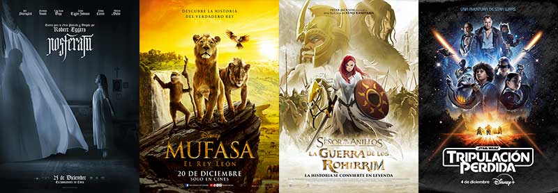 Revista ACCION DICIEMBRE 2024 número 2412 con pósteres de Nosferatu (2024), Mufasa: El rey León, El señor de los anillos: La guerra de los Rohirrim, Tripulación perdida