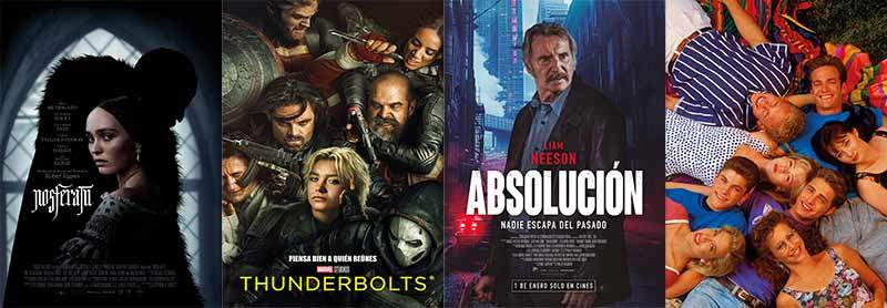 Revista ACCION ENERO 2025 número 2501 con pósteres de Nosferatu (2024), Thunderbolts, Absolución, Sensación de vivir