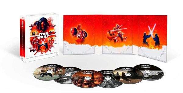 Pack Star Wars Episodios 1-3 (Blu-ray + Blu-ray Extras) (6 discos)