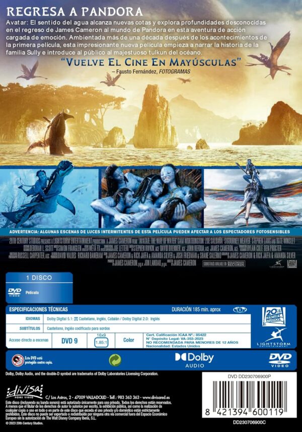 Avatar El Sentido del Agua DVD