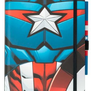 Cuaderno Premium A5 con boligrafo Marvel Capitan America - Uniforme