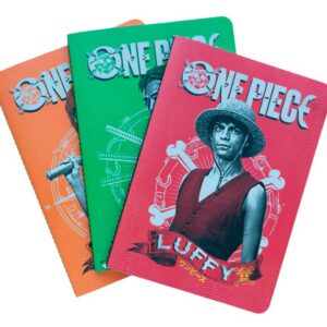 Pack 3 cuadernos A5 One Piece Monkey D. Luffy, Roronoa Zoro y Nami