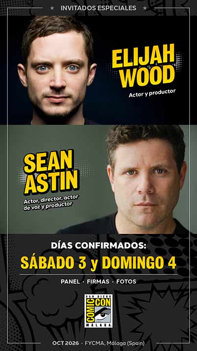 Elijah Wood y Sean Astin en San Diego Comic-Con Málaga 2026 2 Elijah Wood y Sean Astin en San Diego Comic-Con Málaga 2026