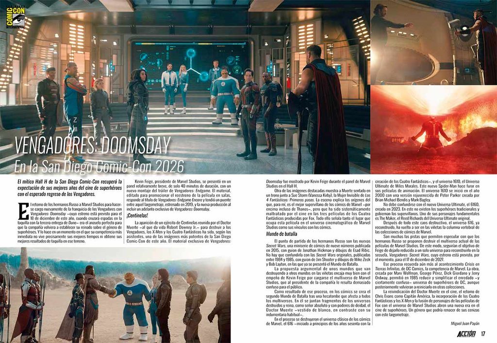 Revista ACCION Septiembre 2026 número 2609 - Vengadores Doomsday 2 Revista ACCION Septiembre 2026 número 2609
